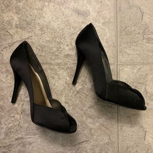 St. John Black Satin Pumps